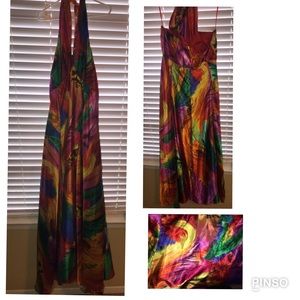 Tropical Multi-Colored Evening Gown
